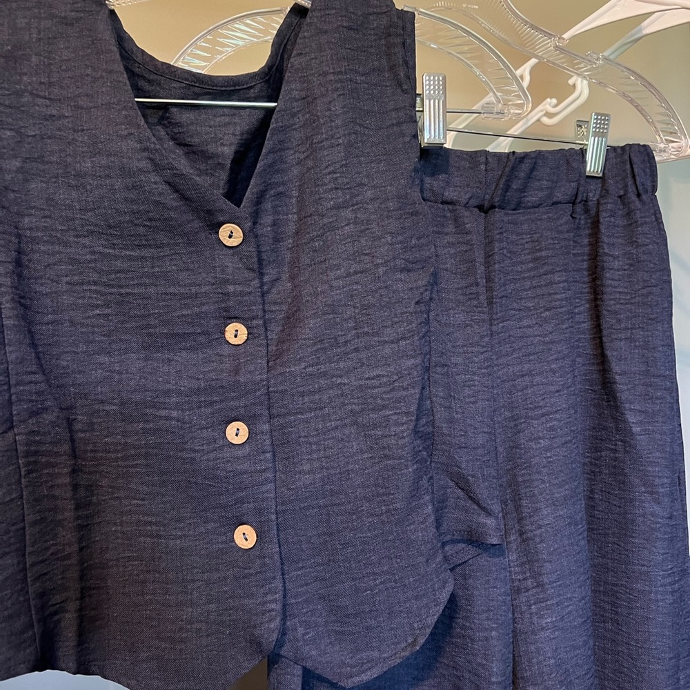 SHEIN Blue Wide Leg Jumpsuit, New, never worn, no tags. - Picture 3 of 9